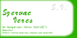 szervac veres business card